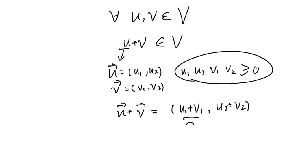 Solved Let V Be The First Quadrant In The X Y Plane That Is Let V {[ X Y ] X ≥0 Y ≥0} A