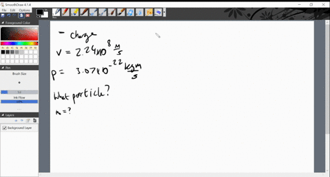 an-unknown-particle-is-measured-to-have-a-negative-charge-and-a-speed-of-224-times-108-mathrmm-mat-2