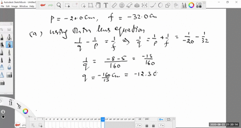 an-object-is-located-200-mathrmcm-to-the-left-of-a-diverging-lens-having-a-focal-length-f-320-math-6