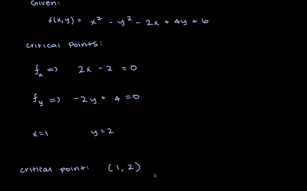 Solved Find All The Local Maxima Local Minima And Saddle Points Of