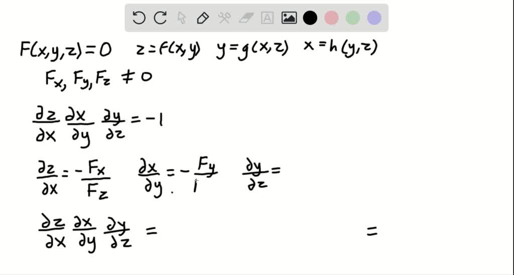 Solved Suppose That The Equation F X Y Z 0 Implicitly Defines Each Of The Three Variables X
