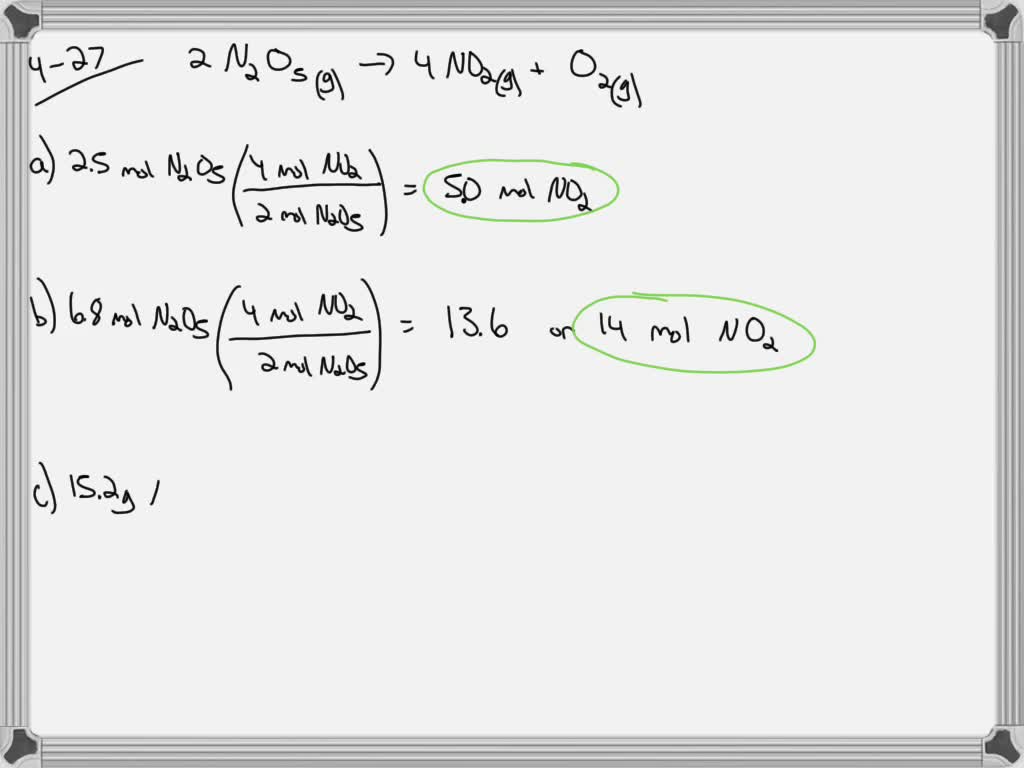 SOLVED:Calculate how many moles of NO2 form when each each quantity of ...