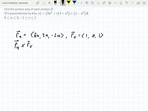 find-the-surface-area-of-each-surface-s-s-is-parameterized-by-mathbfru-vleft3-u2vright-mathbfiu2-mat