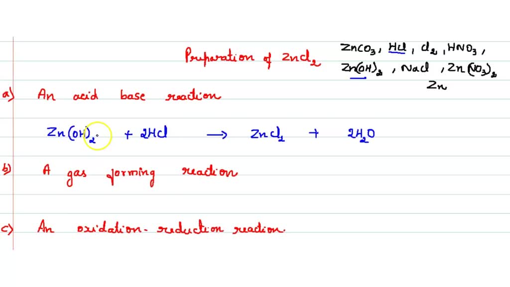 SOLVEDDescribe how to prepare zinc chloride by (a) an acidbase