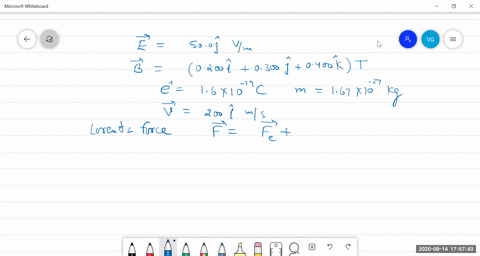 a-proton-moves-through-a-uniform-electric-field-mathbfe500-mathbfj-mathrmv-mathrmm-and-a-uniform-mag