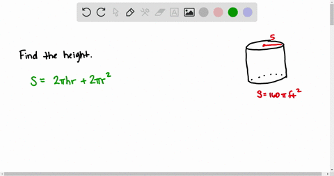 find-the-height-of-a-right-cylinder-with-surface-area-160-pi-mathrmft2-and-radius-5-mathrmft