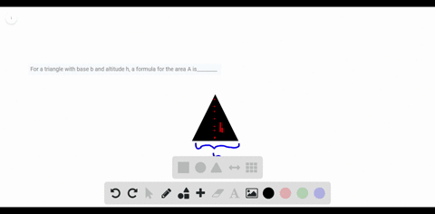 area of triangle with base b and altitude h is