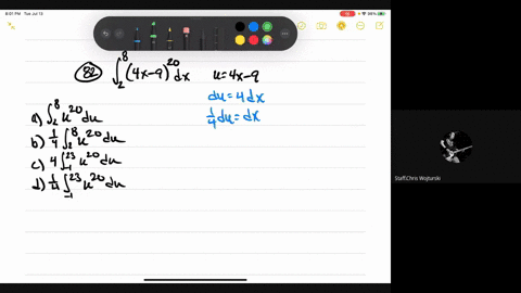 which-of-the-following-is-the-result-of-applying-the-substitution-u4-x-9-to-the-integral-int_284-x-2
