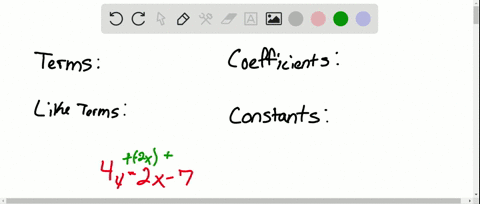 identify-the-terms-like-terms-coefficients-and-constants-in-expression-4-y-2-x-7