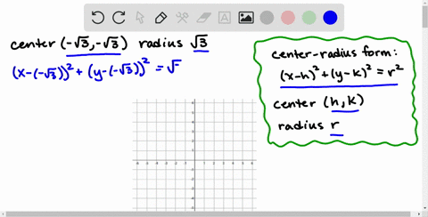 a-find-the-center-radius-form-of-the-equation-of-each-circle-and-b-graph-it-text-center-sqrt3-sqrt3-