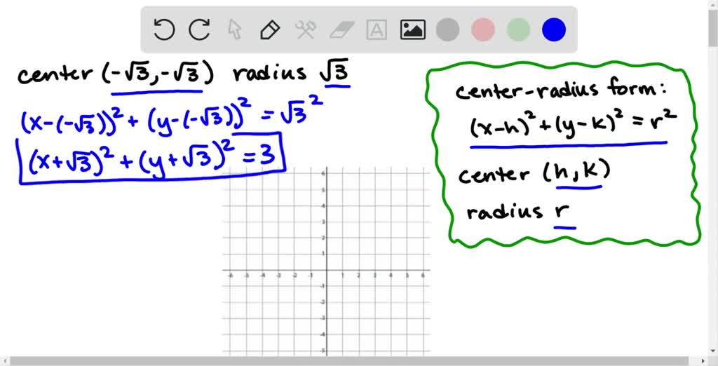 a-find-the-center-radius-form-of-the-equation-o