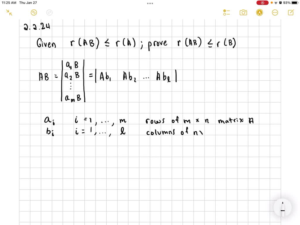 SOLVED:Every Column Of A B Is A Combination Of The Columns Of A. Then ...