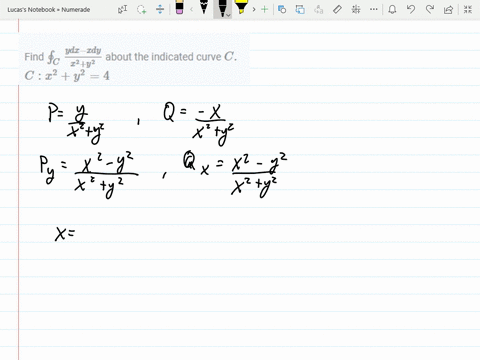 find-oint_c-fracy-d-x-x-d-yx2y2-about-the-indicated-curve-c-c-x2y24