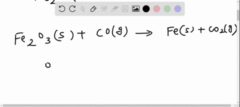 SOLVED:Solid iron(III) oxide reacts with gaseous carbon monoxide to ...