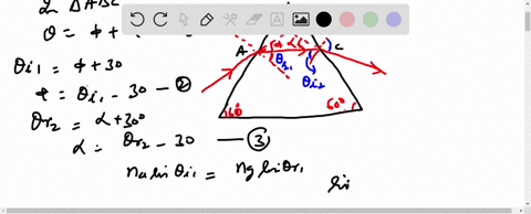 a-laser-beam-enters-one-of-the-sloping-faces-of-the-equilateral-glass-prism-n142-in-figure-26-52-and