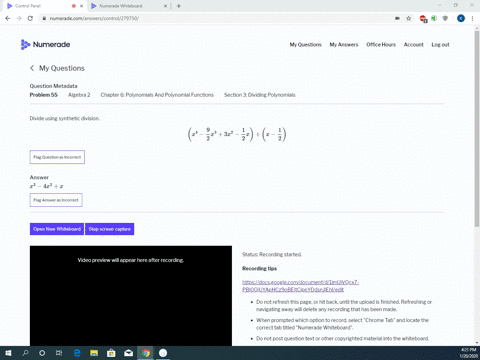 divide-using-synthetic-division-leftx4-frac92-x33-x2-frac12-xright-divleftx-frac12right