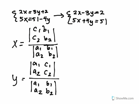 use-cramers-rule-to-solve-each-system-leftbeginarrayl-2-x3-y2-5-x51-4-y-endarrayright