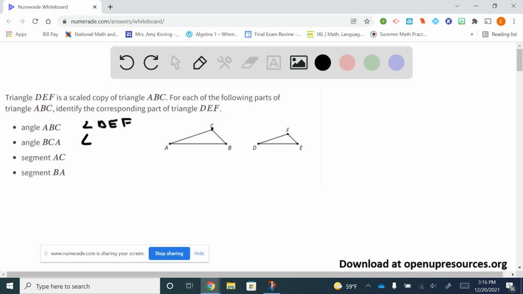 ⏩SOLVEDTriangle D E F is a scaled copy of triangle A B C. For each