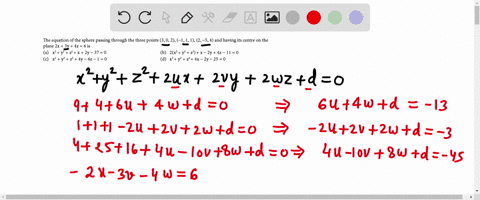 the-equation-of-the-sphere-passing-through-the-three-points-302-1112-54-and-having-its-centre-on-the