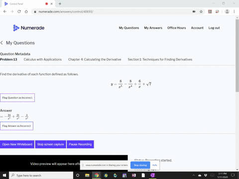 find-the-derivative-of-each-function-defined-as-follows-yfrac8x5-frac8x4frac6xsqrt7