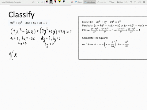 SOLVED:Classify the graph of the equation as a circle, a parabola, an ...
