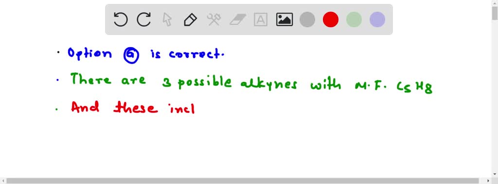 SOLVED:The number of possible alkynes with molecular formula C5 H8 is ...