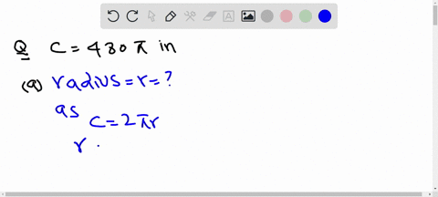 SOLVED:The circumference of a circle is 480 πin. (a) What is its radius ...