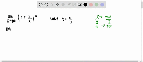 evaluate-the-limit-using-an-appropriate-substitution-lim-_x-rightarrowinftyleft1frac2xrightxtext-hin