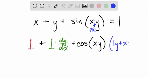 find-the-indicated-derivative-using-implicit-differentiation-xysin-x-y1-find-fracd-yd-x