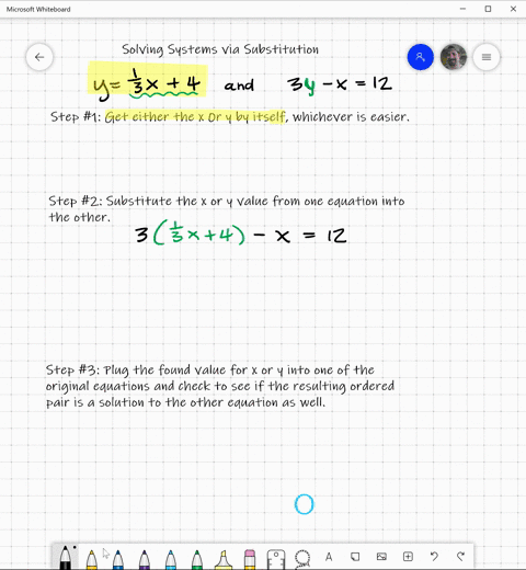 solve-each-system-by-substitution-beginalignedyfrac13-x43-y-x12endaligned