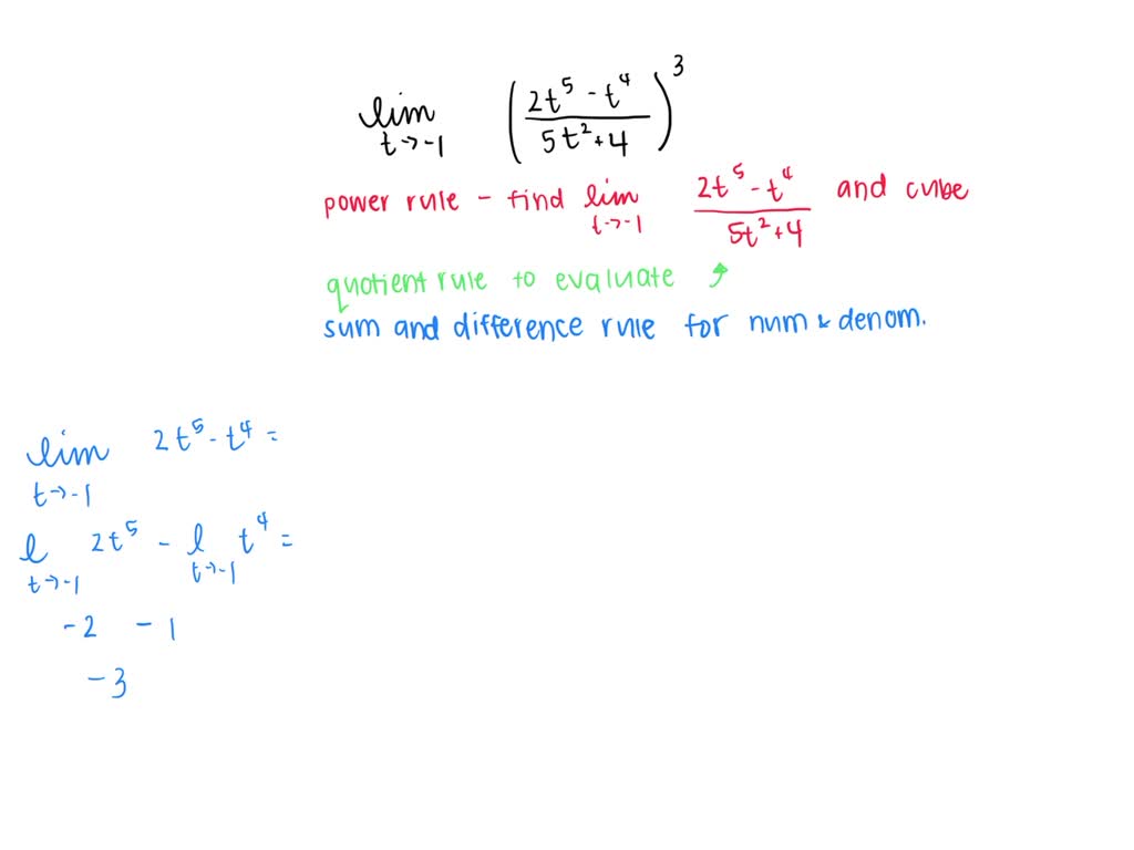 SOLVEDCalculate the limits in 144. Identify which limit laws you use