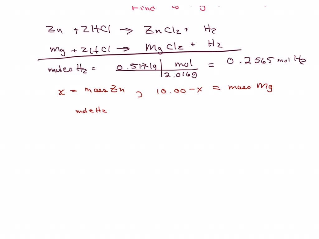SOLVEDZinc and magnesium metal each react with hydrochloric acid to