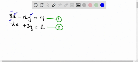 use-the-elimination-method-to-solve-each-pair-of-simultaneous-equations-beginaligned-8-x-12-y4-2-x3-