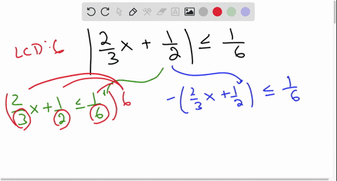 give-the-solution-set-in-interval-notation-leftfrac23-xfrac12right-leq-frac16-2