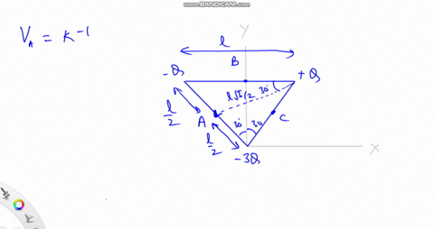 SOLVED: Three charges are at the corners of an equilateral triangle ...