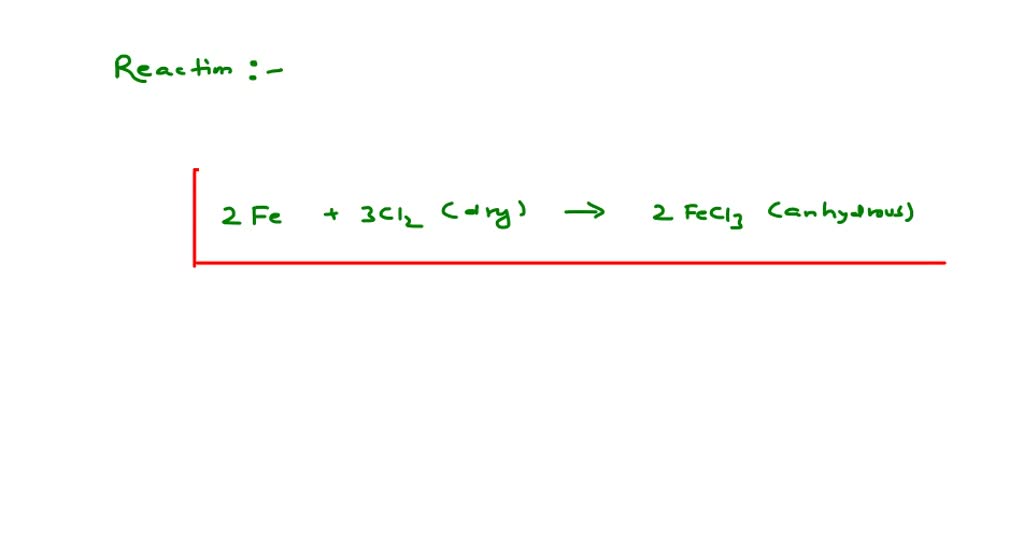SOLVEDAnhydrous ferric chloride is prepared by (a) heating hydrated