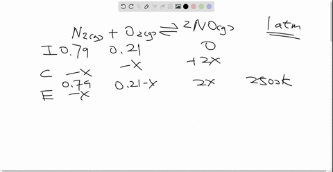 a-sample-of-air-with-a-mole-ratio-of-mathrmn_2-to-mathrmo_2-of-79-21-is-heated-to-2500-k-when-equi-2