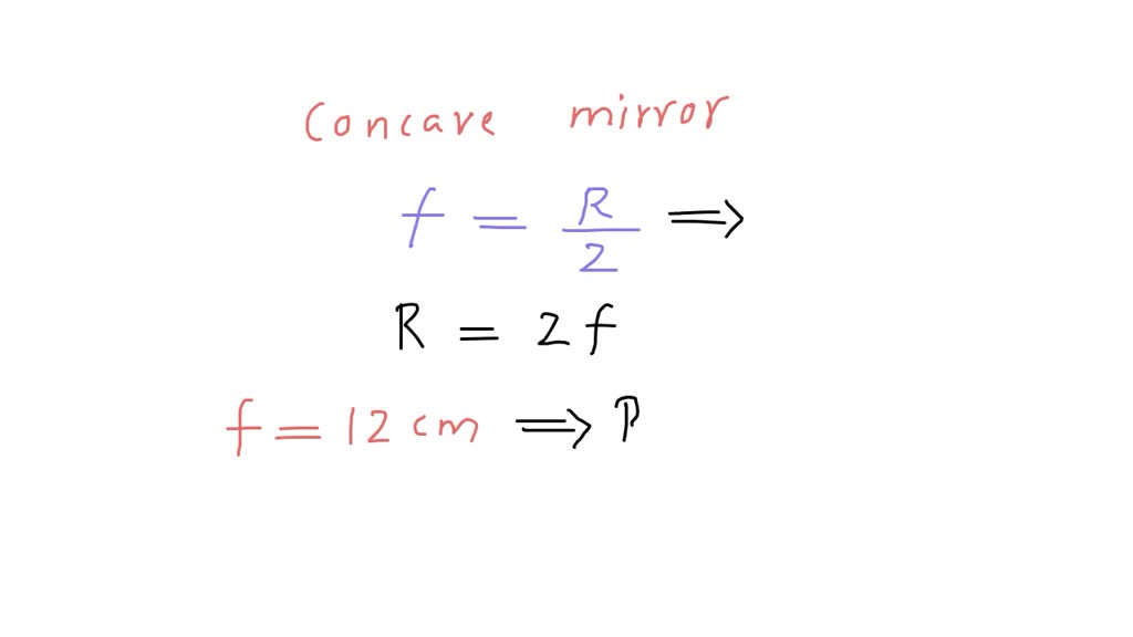 Derive Equation 2.11, the focal length of a mirror. What is the focal length for a concave