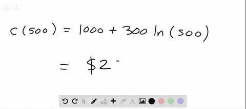 for-the-cost-function-c1000300-ln-q-in-dollars-find-the-cost-and-the-marginal-cost-at-a-production-l