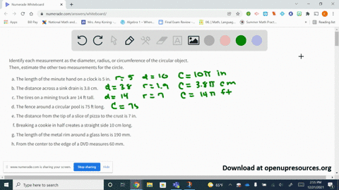identify-each-measurement-as-the-diameter-radius-or-circumference-of-the-circular-object-then-estima