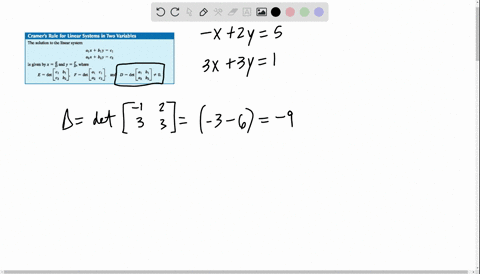 use-cramers-rule-to-solve-the-system-of-linear-equations-beginarrayl-x2-y5-3-x3-y1-endarray