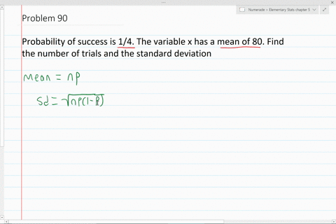 the-probability-of-success-on-a-single-trial-of-a-binomial-experiment-is-known-to-be-frac14-the-rand