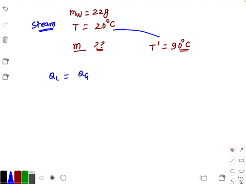 steam-is-passed-into-22-mathrmg-of-water-at-20circ-mathrmc-the-mass-of-water-that-will-be-present-wh