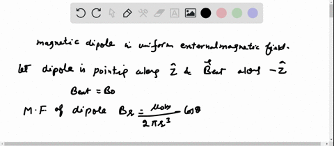 SOLVED:Dipole in a uniform field ** A magnetic dipole of strength m is ...