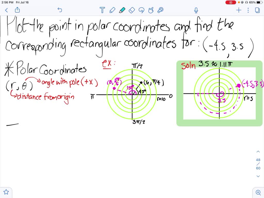 SOLVED:In Exercises 1-10, plot the point in polar coordinates and find ...