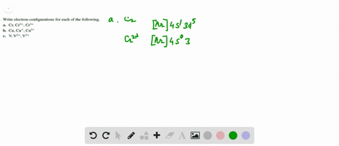 write-electron-configurations-for-each-of-the-following-a-mathrmcr-mathrmcr2-mathrmcrr3-b-mathrmcu-m