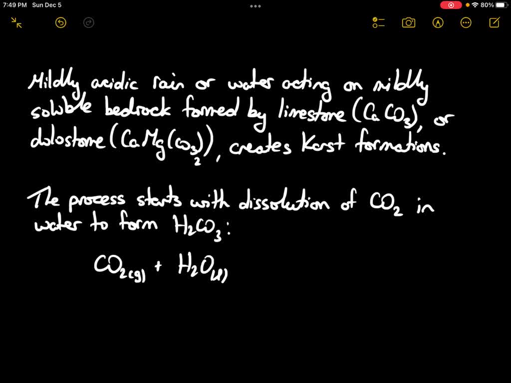 Use an internet search engine (such as http://www.google .com) to locate information on Karst formations. Describe the reaction that creates a Karst formation. Does that reaction ever establish an equilibrium? | Numerade
