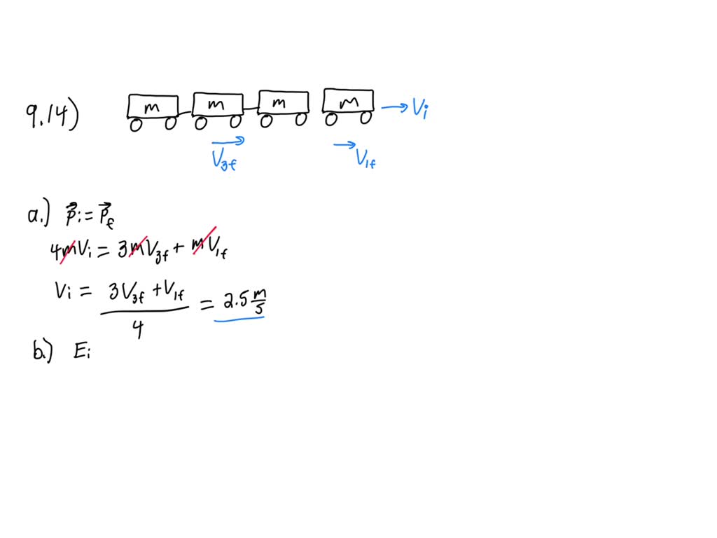 SOLVEDFour railroad cars, each of mass 2.50 ×10^4 kg, are coupled