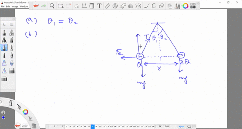 two-small-spheres-of-mass-m-are-suspended-from-strings-of-length-ell-that-are-connected-at-a-commo-5