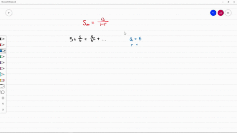 find-the-sum-of-each-infinite-geometric-series-5frac56frac562frac563cdots-5
